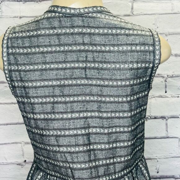Max Studio Womens Gray Striped Sleeveless A Line Dress Size XS - Picture 4 of 8